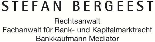 Logo Stefan Bergeest Fachanwalt für Bank- und Kapitalmarktrecht Bankkaufmann Mediator
