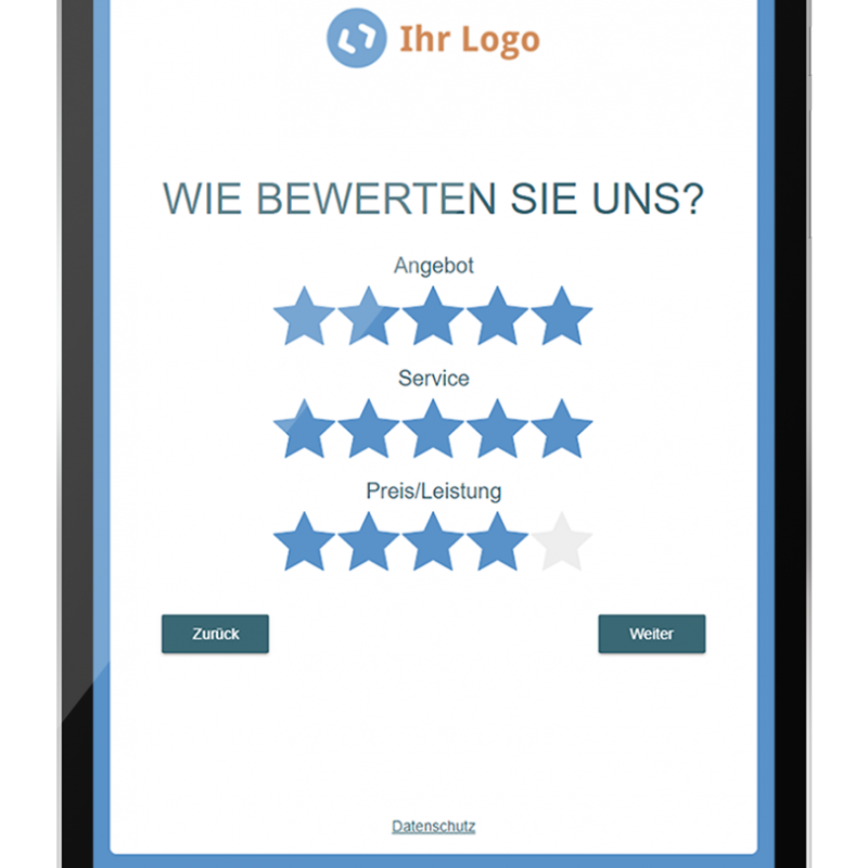 Bewertungs-App mit Tablet Meinungsmeister